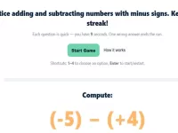 Maths Quiz with Negative Numbers image